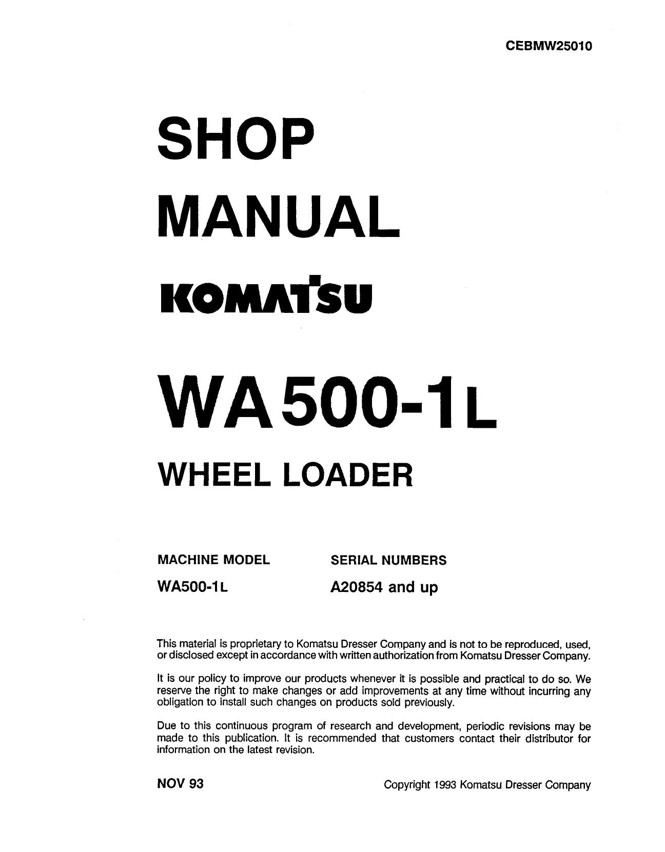 WA500-1L Shop Manual